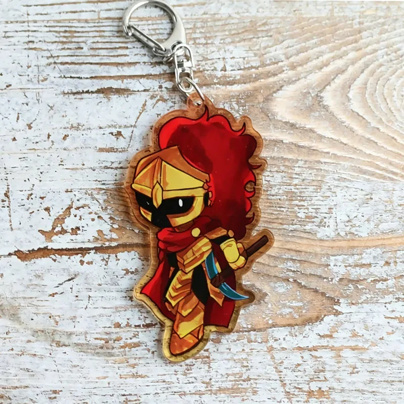 D3rlord3 Acrylic Keychain YouTube ARG Inspired Gold Armor Character Pendant Cute Cartoon Bag Charm Accessory