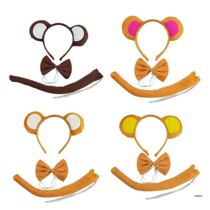 

Animal Jungle Ear Headbands Cartoon Animal Ear Hairbands Costume Set Animal Hair Hoop for Kid Halloween Christmas