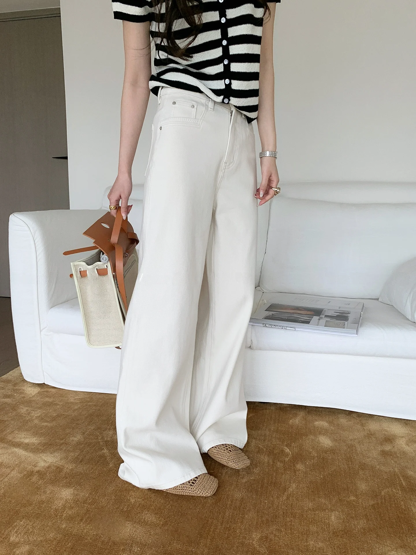 

Slimming Elastic Straight Leg Korean Sle Jeans Casual Pants High Elastici Zipper Design Spring Summer New Arrival Ladies ...