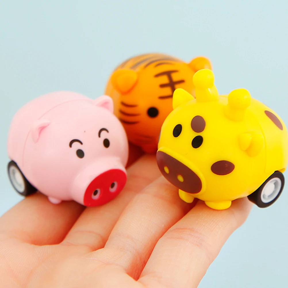 

5 Pcs Mini Animal Pull Back Cars Friction Powered Vehicles Bright Colors Safe Material Toddler Toys Cartoon Appearance Giraffe