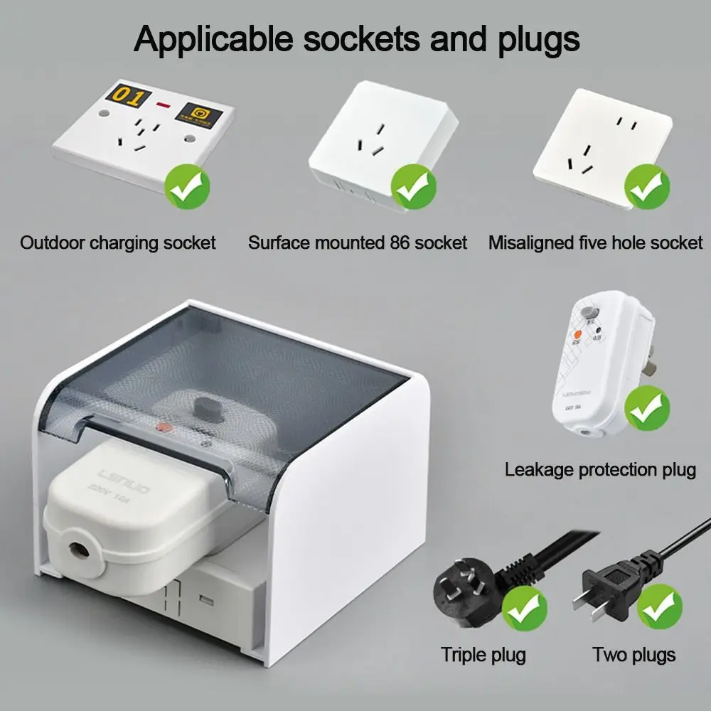 Box Power Outlet Supplies Outdoor Socket Waterproof Box Switch Protective Cover Protection Socket Electric Plug Rainproof Cover