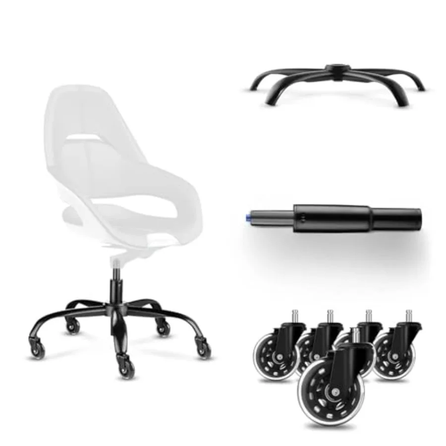 

Office Chair Base Replacement Bundle Heavy Duty 352 lbs Smooth Rolling on All Floors Swivel Base with Caster Wheels and Gas Lif