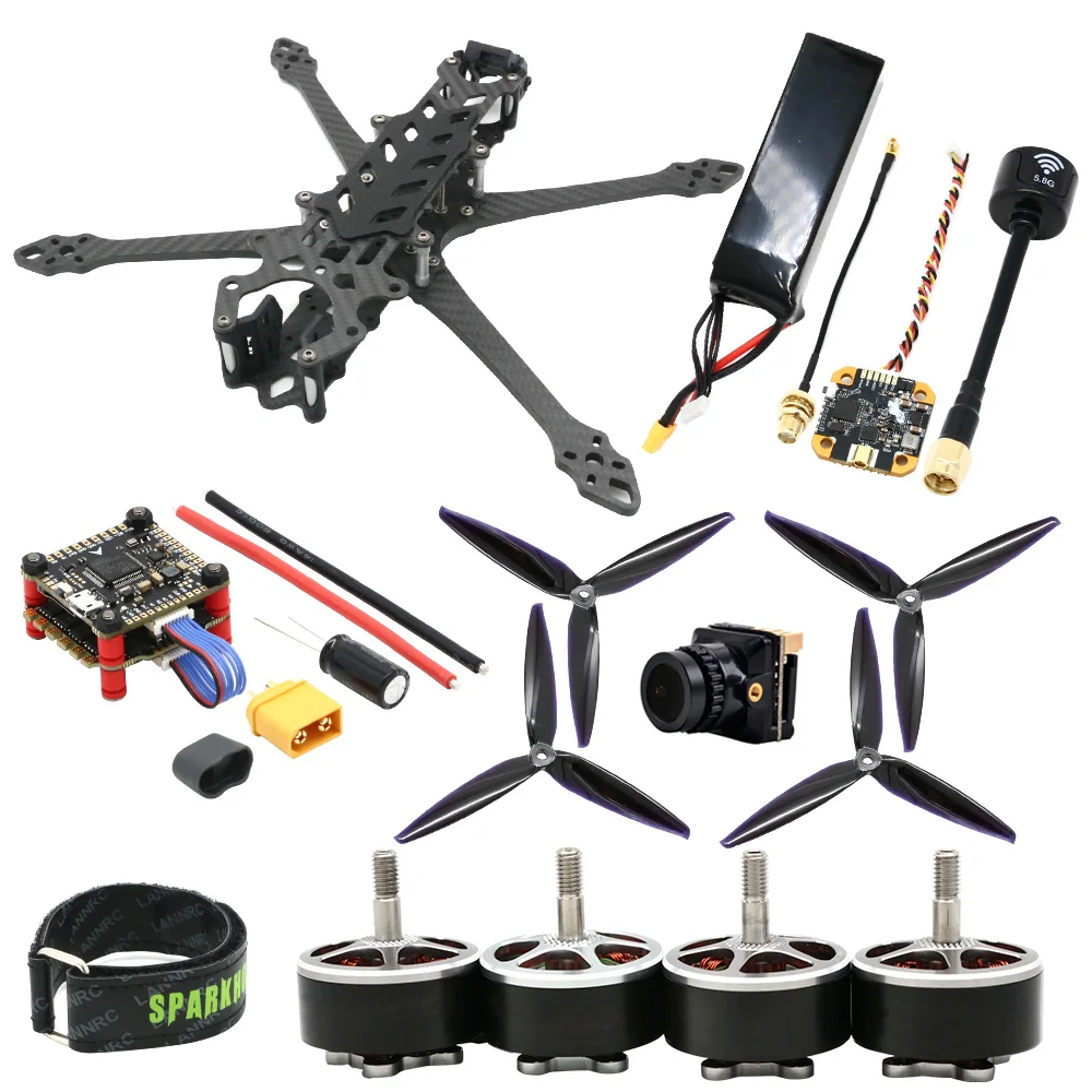 7 inch 295mm Carbon Fiber Drone F4 V3 Flight Control 50A ESC 2810 1500KV Motor 1300mW 5.8G 40CH VTX ELRS 22.2V 3300mah Battery