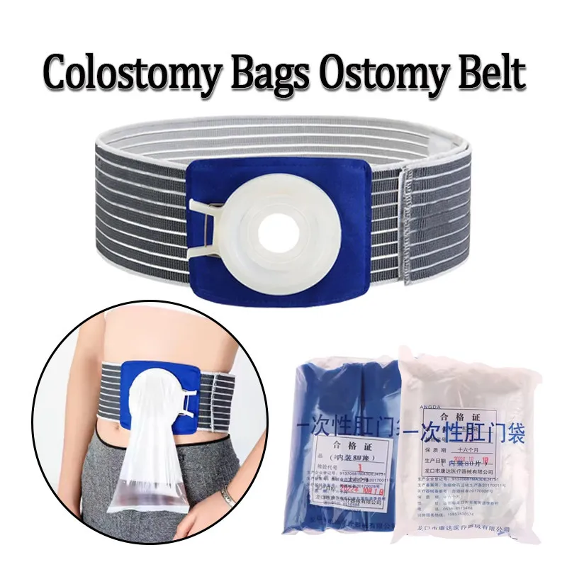 Cinturón de Ostomía, Bolsas de Ostomía Desechables, Bolsas de Colostomía 80/100PCS, Bolsas para Desechos, Bolsas para Ano Artificial, Reemplazo de Estoma