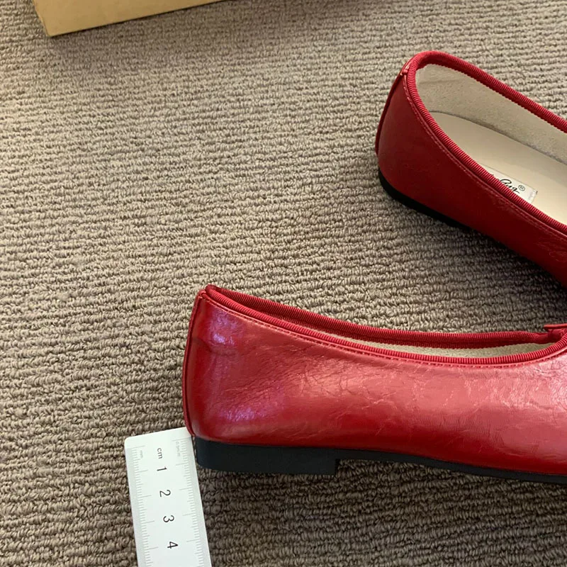 Neue Frühlings- und Herbst-Ballerinas für Damen mit Flacher Sohle, Runder Zehenpartie, Modischem Schleifen-Design, Slip-On-Schuhe für Damen zum Tanzen – Detail 2