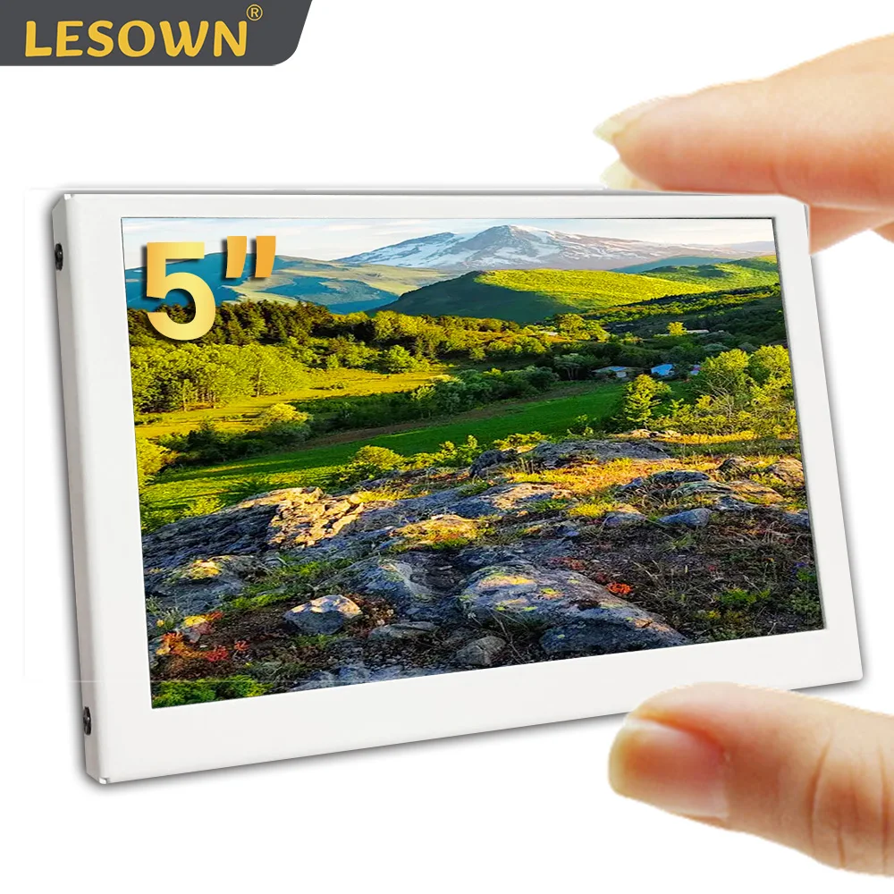 

LESOWN Compact Monitor 5 Inch Travel Display Secondary Monitor Ultra-Thin IPS Panel Raspberry Pi Monitor for PC Laptop Rasp PI