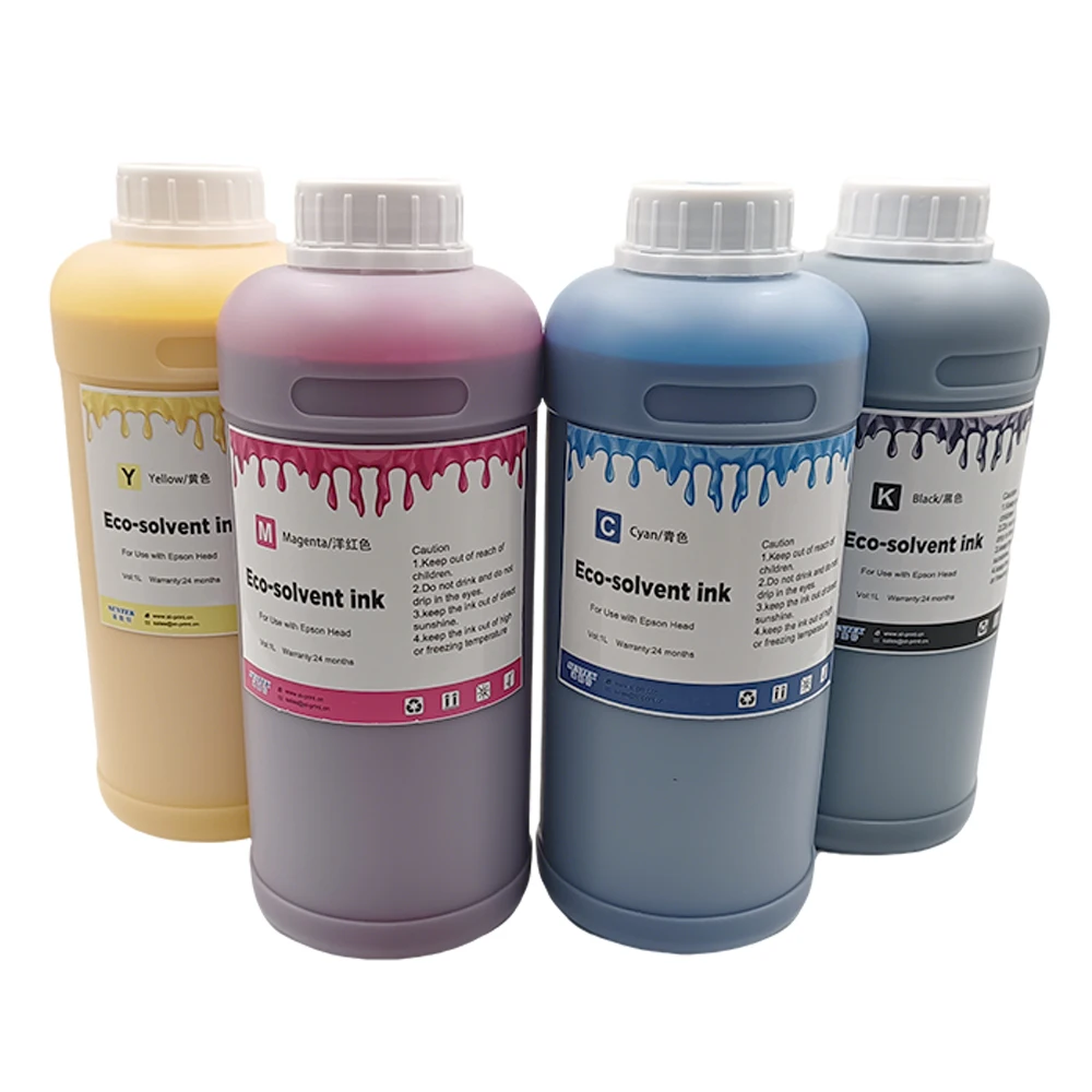 

1000ml Quick-Dry Eco-Solvent Ink Set - Compatible with Roland/Mimaki/Mutoh/Epson DX4-DX7/TX800/XP600 Printheads