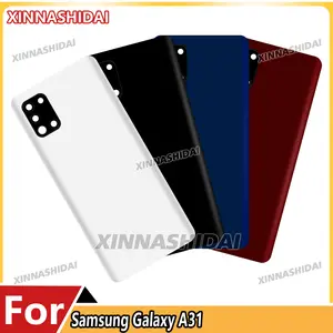 Bilashmart Samsung Galaxy A31 Housing Middle Frame Chassis Battery Back Cover shell Lid Case Rear Back Panel camera Glass Sim slot