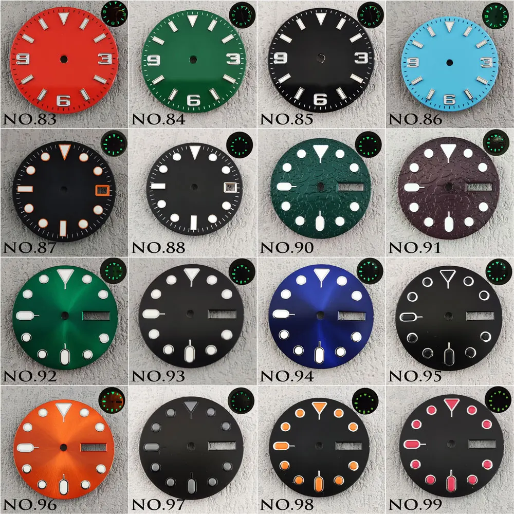 Nh35 dial 28.5mm/29mm lumen luminoso mostrador estéril adequado para movimento nh35/36 acessórios de relógio masculino mostrador