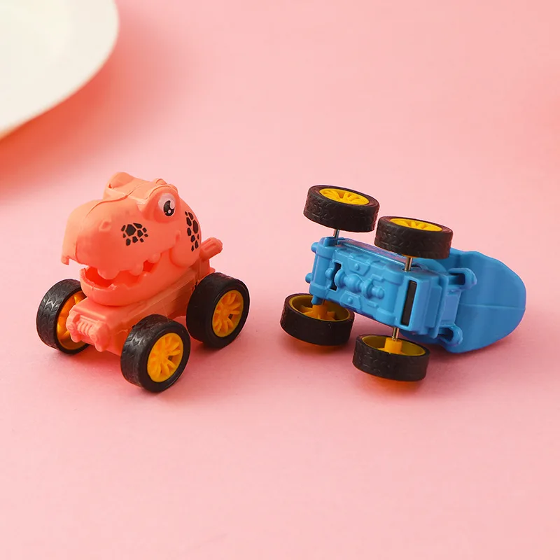 子供用恐竜プルバックカー、マカロンカラー、T-Rex慣性車、学校に戻るギフト、新品5パック