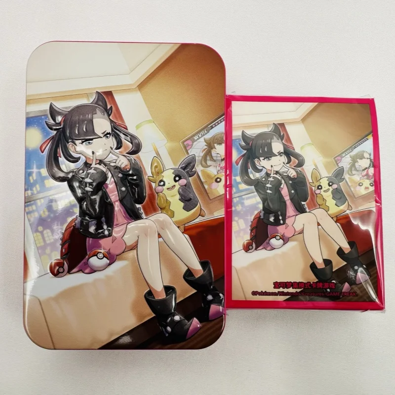 本物のPTCGカードトレーナーコレクションギフトボックス マーニー・ビア・レオン・ベイ・ネッサ・ライハン・ホップ カードスリーブ アイアン収納ボックス カードギフト