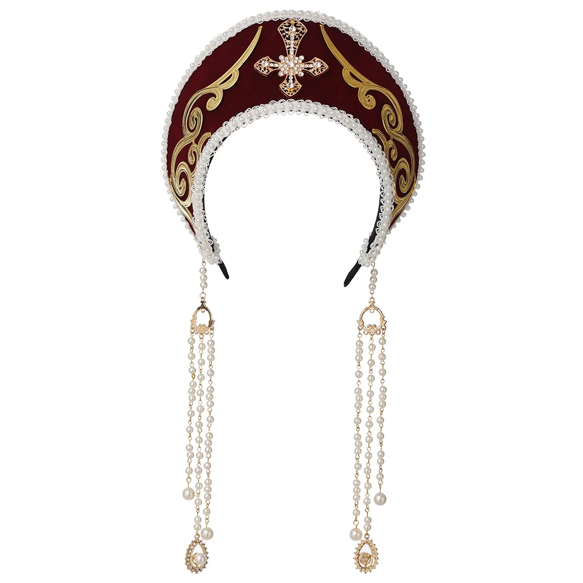 Tudor Crown Headpiece ผู้หญิงคอสเพลย์ยุคกลาง Coronet