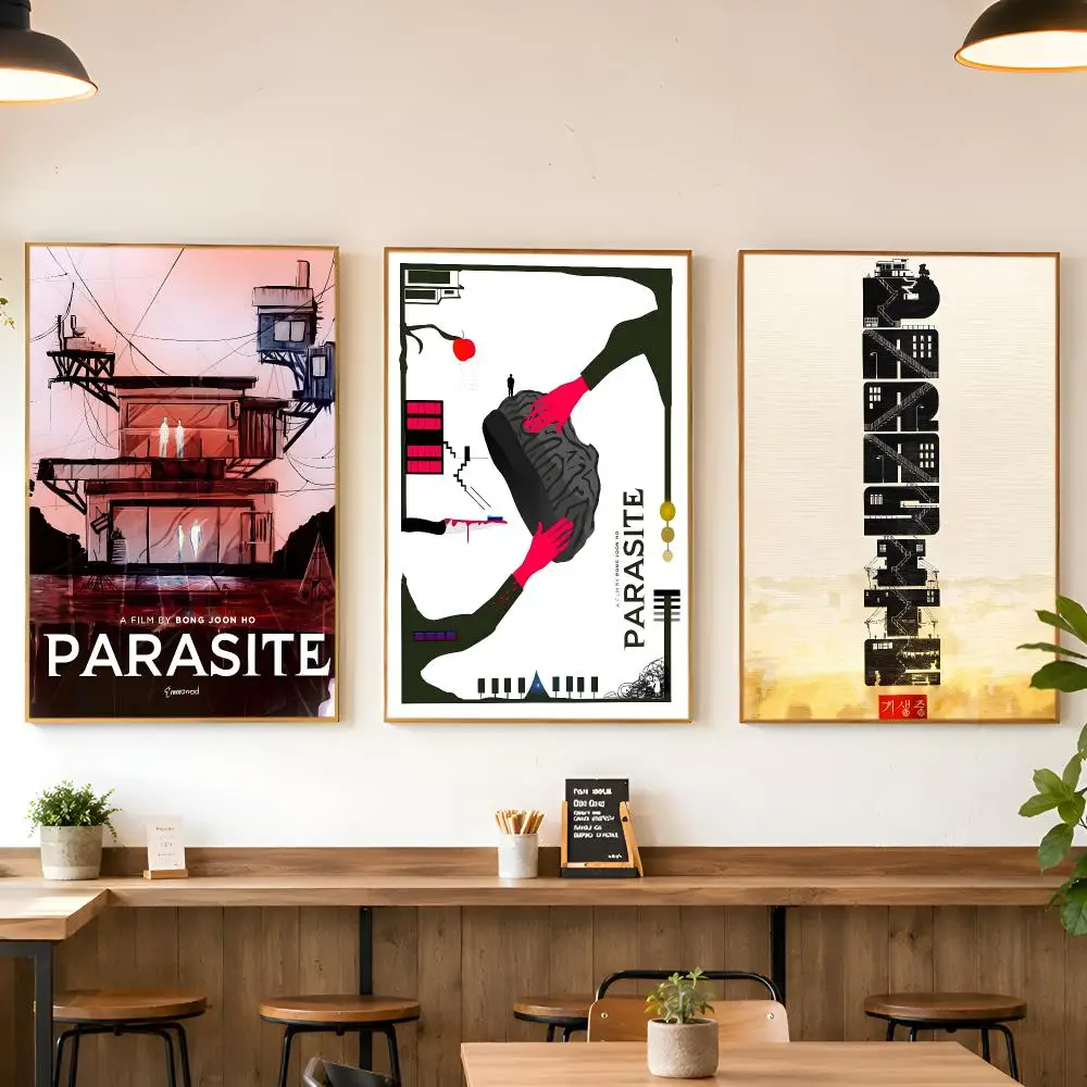 Korean Movies P-Parasite Poster Matte Wall Peel And Stick Decor Bedroom Living Room Office Dorm Home