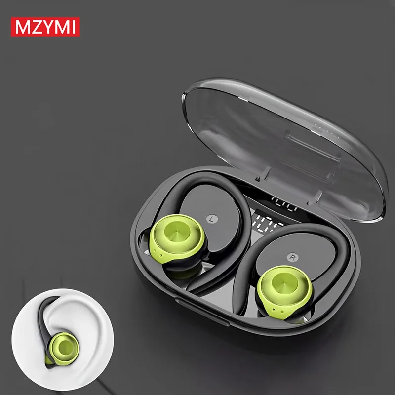 MZYMI Wireless Earphones Bluetooth Headphones EarHook TWS 9D Stereo Sound In-Ear Earbuds With MicrophoneSports Headset