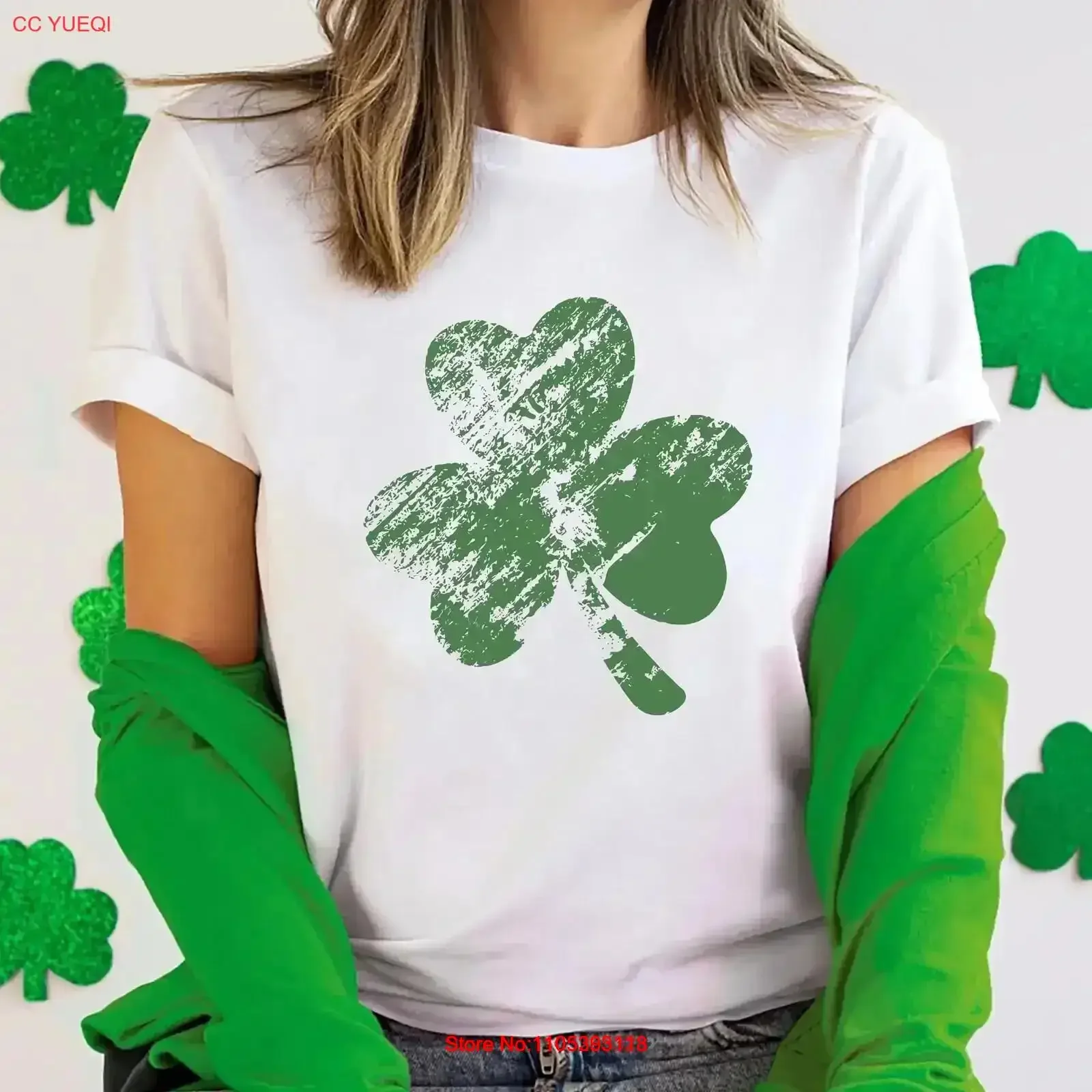 Retro Shamrock T Shirt Womens Shenanigans Cute St Patricks Day Lucky Irish Four Leaf Clover For vintage Washed Slightly Casual