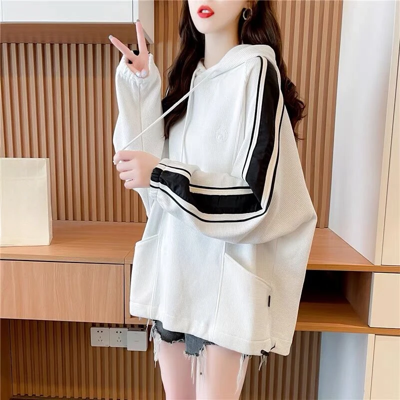 

2024 Autumn Winter casual oversized Women's Hoodie Pullovers Hooded Sweatshirt solid thin Long Sleeve Tops y2k Hoodies Sportwear