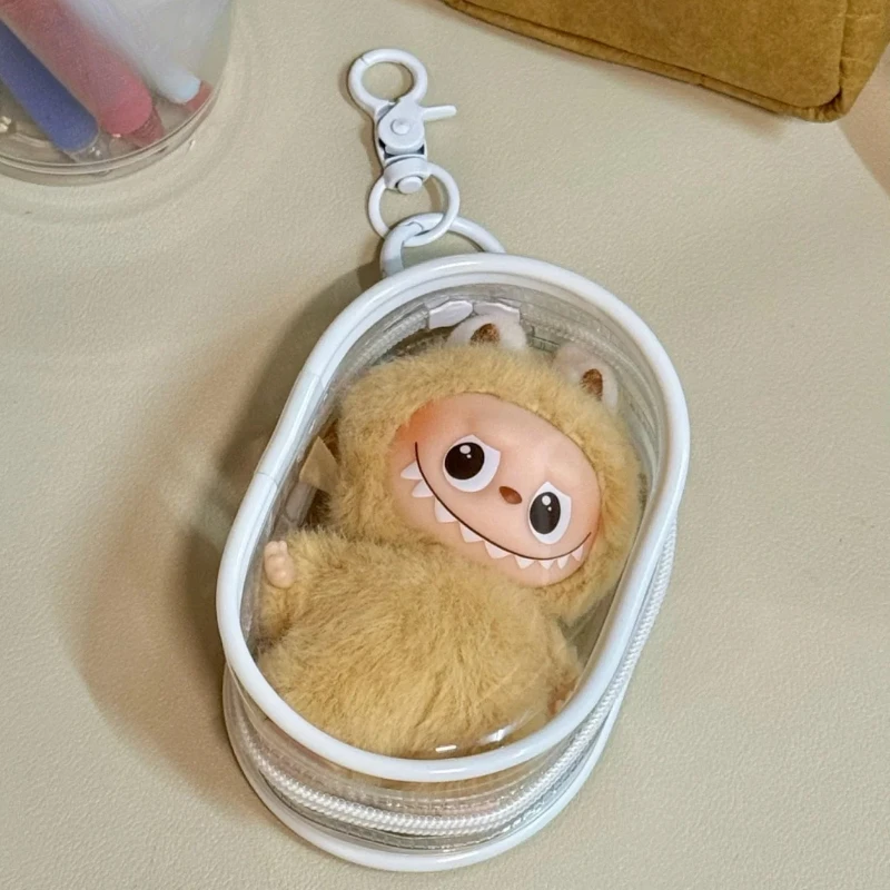 

For 10.5cm Labubu 4.0 Mini Doll Holiday Gift Outdoor Carrier Bag Walking Stroller Protective Case Ropa Labubu Doll Accessories