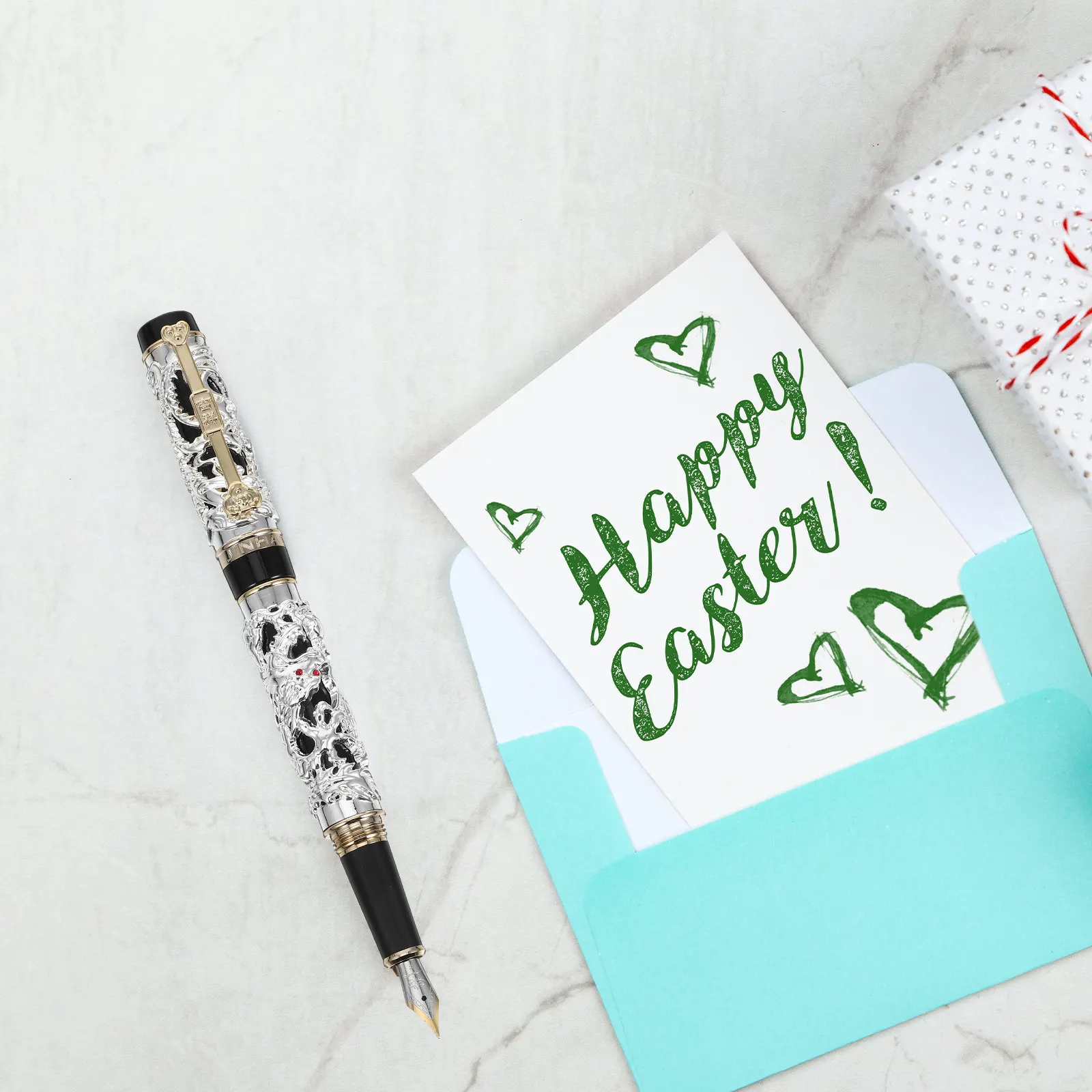 dragon-phoenix-fountain-pen-zinc-alloy-premium-material-elegant-cultural-design-seamless-ink-flow-for-calligraphy-drawing