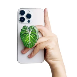 New Resin Leaf Phone Stand Tropical Plant Leaves Phone Socket Talk Grip Foldable Retractable Lazy Stand For IPhone 16