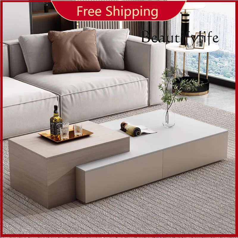 

R Lifting Telescoping Lounge Coffee Table Living Room Lift Top Design Luxury Side Table Storage Tavolino Soggiorno Furniture