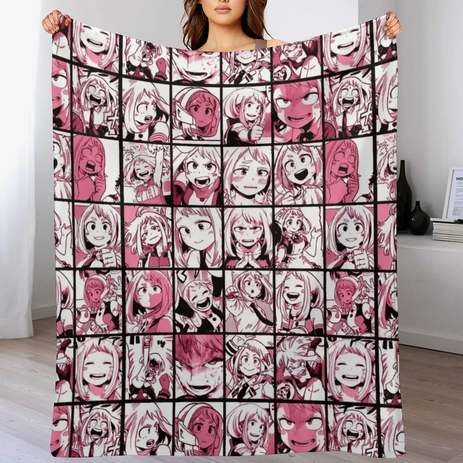 

Uraraka Ochako Collage color version Throw Blanket Hairy For Decorative Sofa Softest Plaid on the sofa Blankets