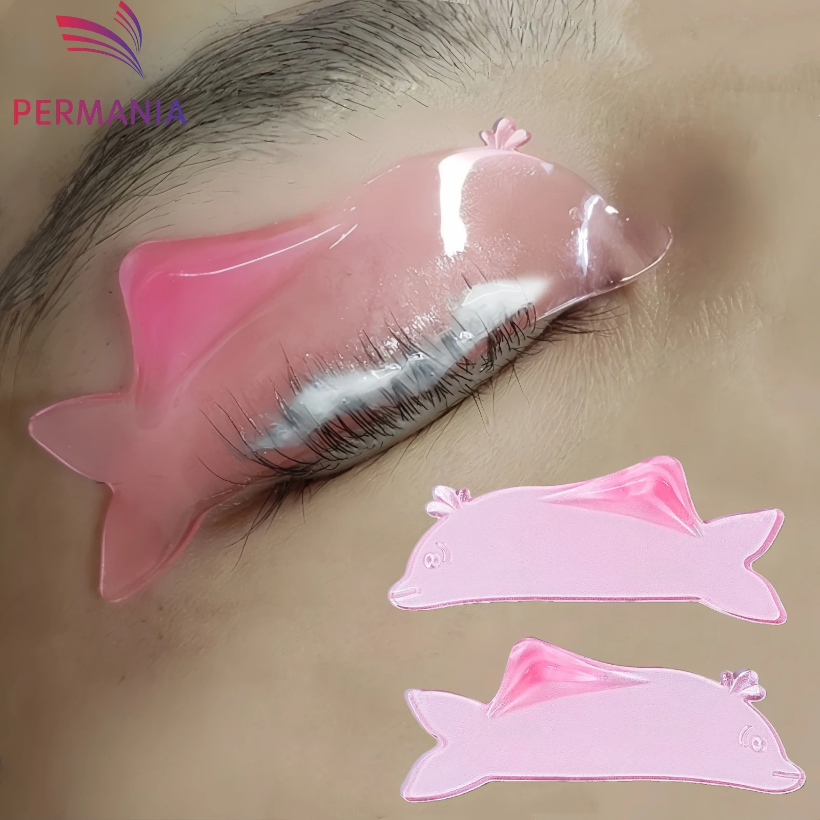 PERMANIA 1 Paar Korea Delphin Form Silikon Wimpern Dauerwelle Lash Rod Schild Lash Weichmacher Pads Wimpern Curler Gesundheit Schönheit Werkzeuge
