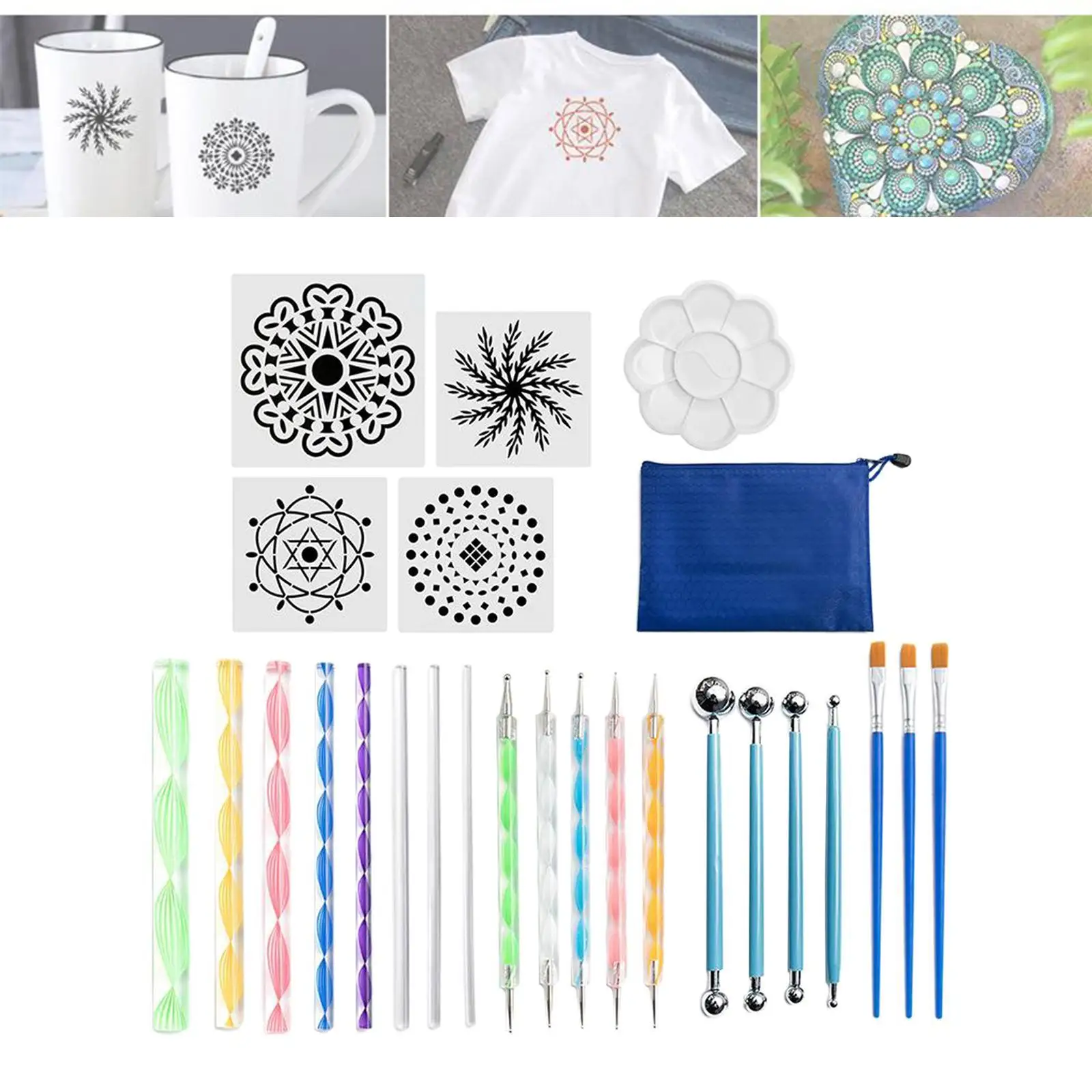 25 PIECES Mandala Dotting Tool Set Pen Dotting Stencil Ball Painting