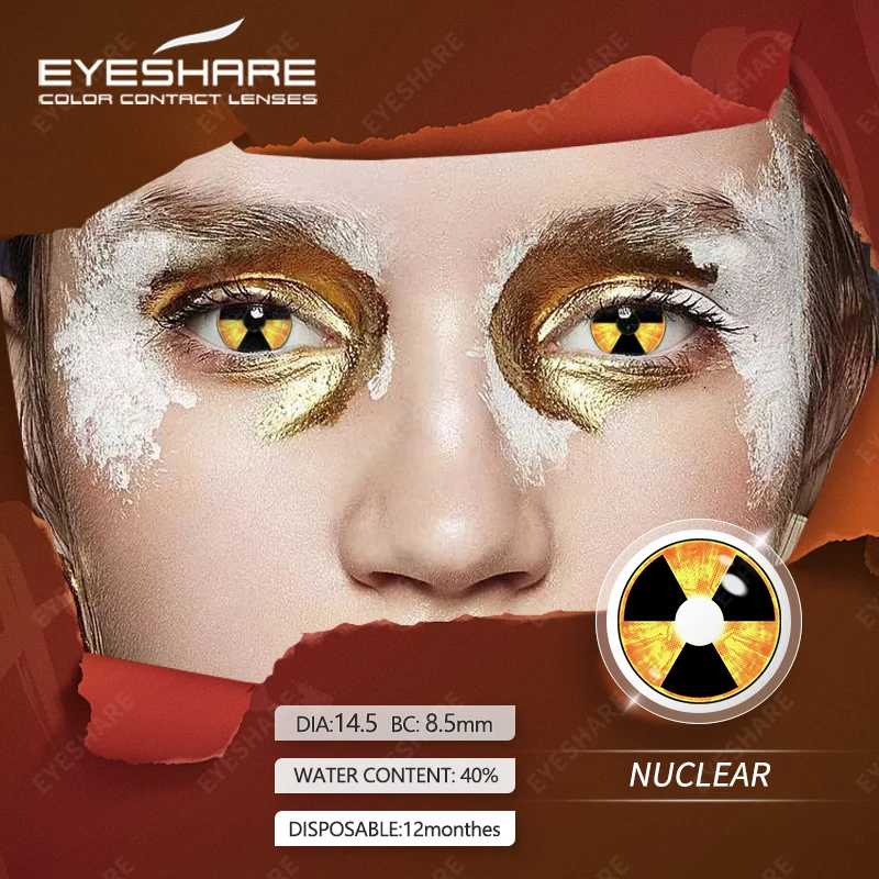 EYESHARE Halloween 2pcs Contact Lenses for Eyes Cosplay Anime Colored Lens Makeup Beauty Contact Lenses Eye Cosmetic Color Lens