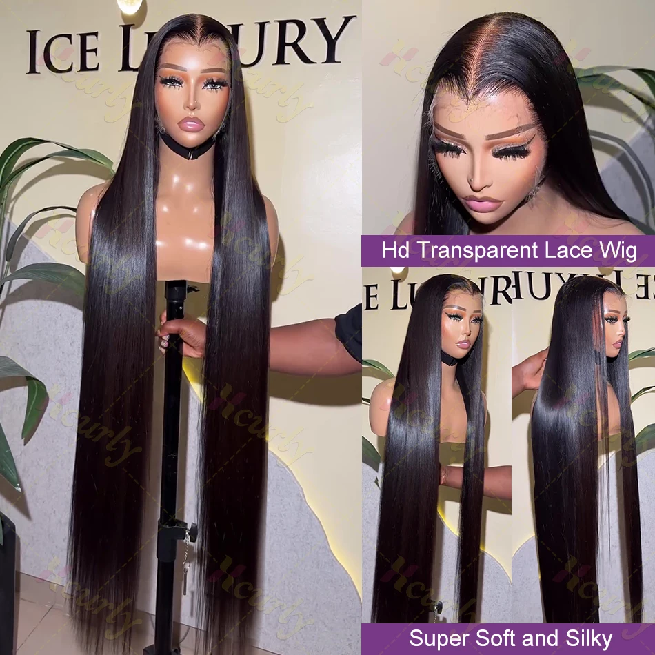 30 40 Inch 13x4 Bone Straight Lace Front Human Hair Wigs  display picture 1