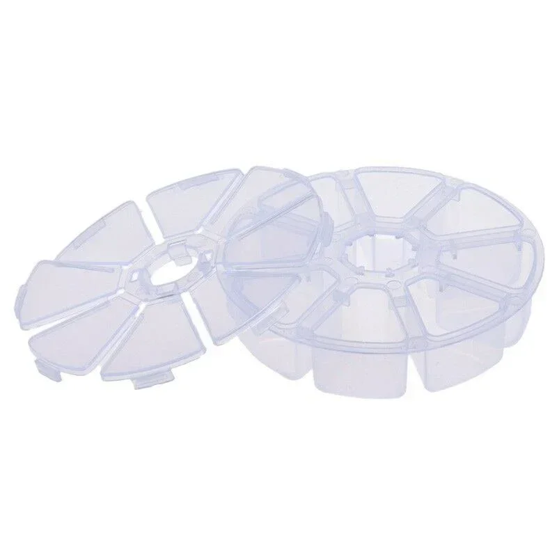 Plastic Round 8 Grids Desktop Storage Box Travel Cosmetic Jewelry Organizer  Perfect For Storing Earrings, Rings