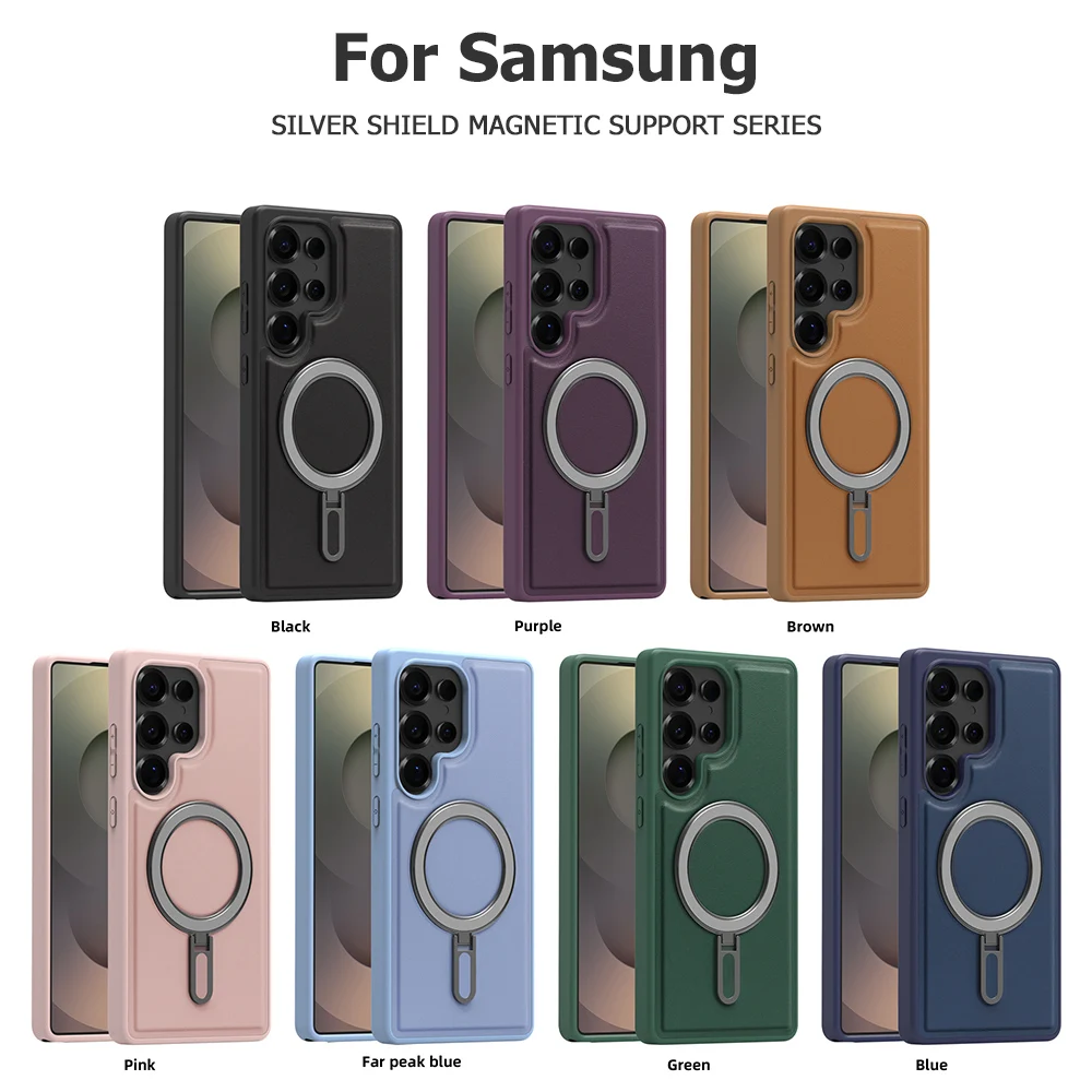 ขาตั้งแบบพลิกได้สำหรับเคสแม่เหล็ก Magsafe สำหรับ Samsung S25 S23 Ultra S24 FE S22 Plus S25 Edge รองรับการชาร์จไร้สาย ป้องกันการกระแทก