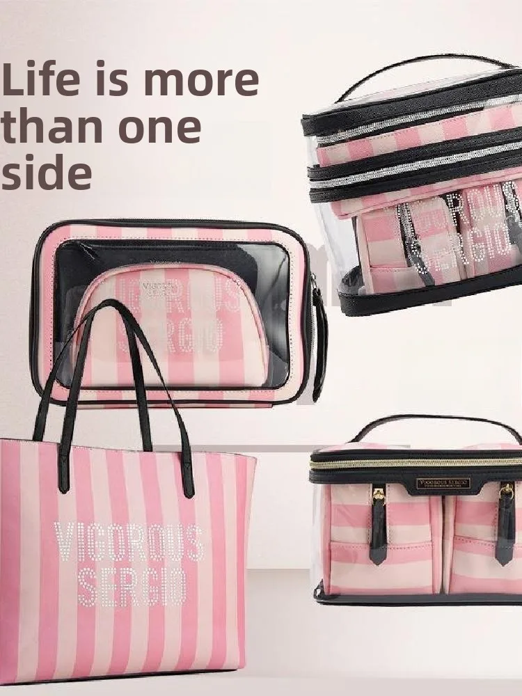 

Новая водонепроницаемая дорожная косметичка из искусственной кожи, портативная сумка для хранения туалетных принадлежностей, женская сумка-тоут из нейлоновой ткани для ежедневного использования