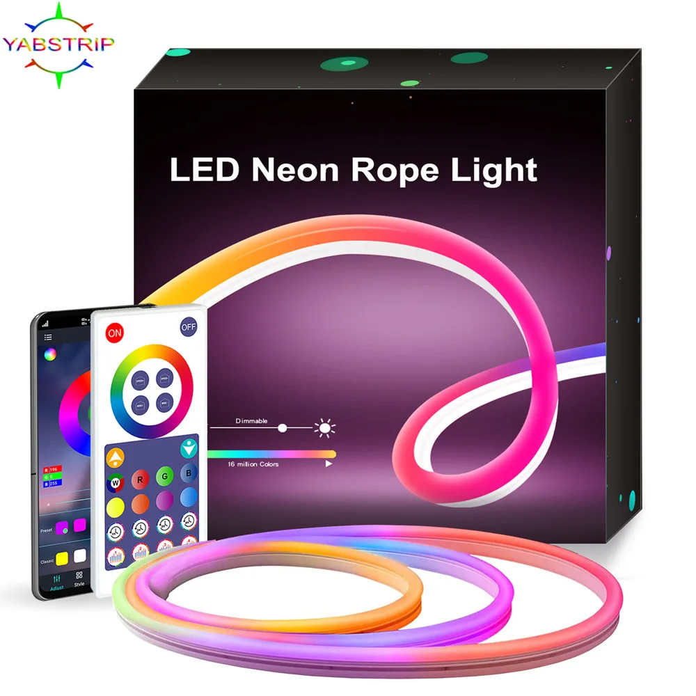 Taśma LED Bluetooth WIFI Neon RGB LED lampka nocna DIY Bar muzyka podświetlenie TV gra dekoracja sypialni atmosfera kinkiety