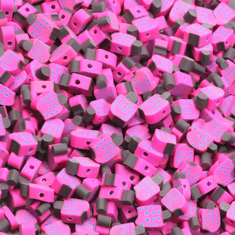 20/50/100pc 7x12mm Rose Red Ice Cream Polymer Clay Beads for Jewelry Making Bracelet Necklace Charms Handicrafts DIY Accessories