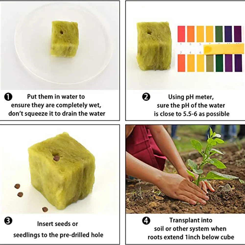 50 Pieces Grow Media Cloning Cubes for Plant Growth Porous Lightweight Starter Medium with Good Water Absorption and Drainage