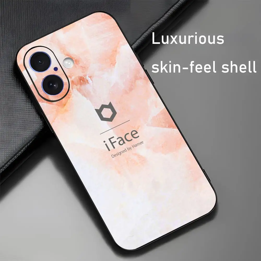 Art I-iFacES Vogue design Hot Phone Case For iPhone 16 15 14 13 12 11 X XR XS 8 Plus Mini Pro Max Soft black Shockproof Cover