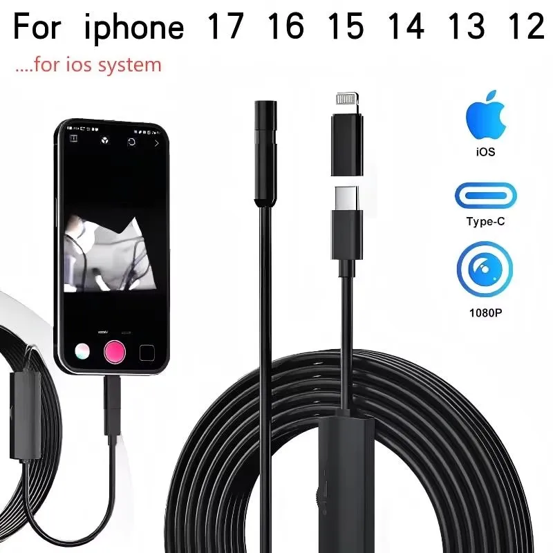 TYPE C Endoscope Camera Borescope with 8mm Inspection Camera for iOS Android Samsung