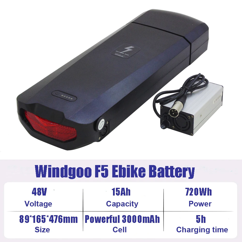Verwijderbare Elektrische Fiets Batterij 36V 48V 13Ah 15Ah Lithium-ion Batterij voor Windgoo F5 F18 F20 Ebike
