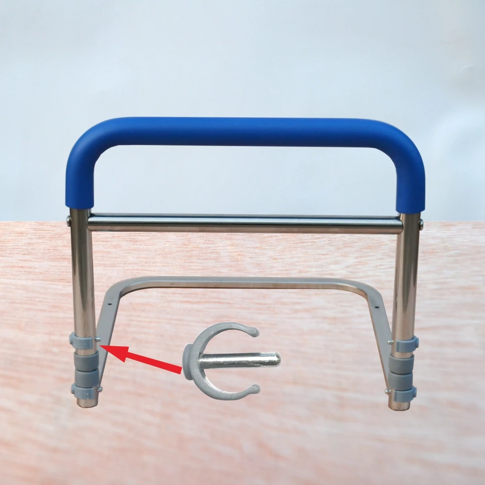 Trilho de cabeceira de aço inoxidável 304 de altura ajustável com alça macia e alça auxiliar de material antiderrapante para obter acordar