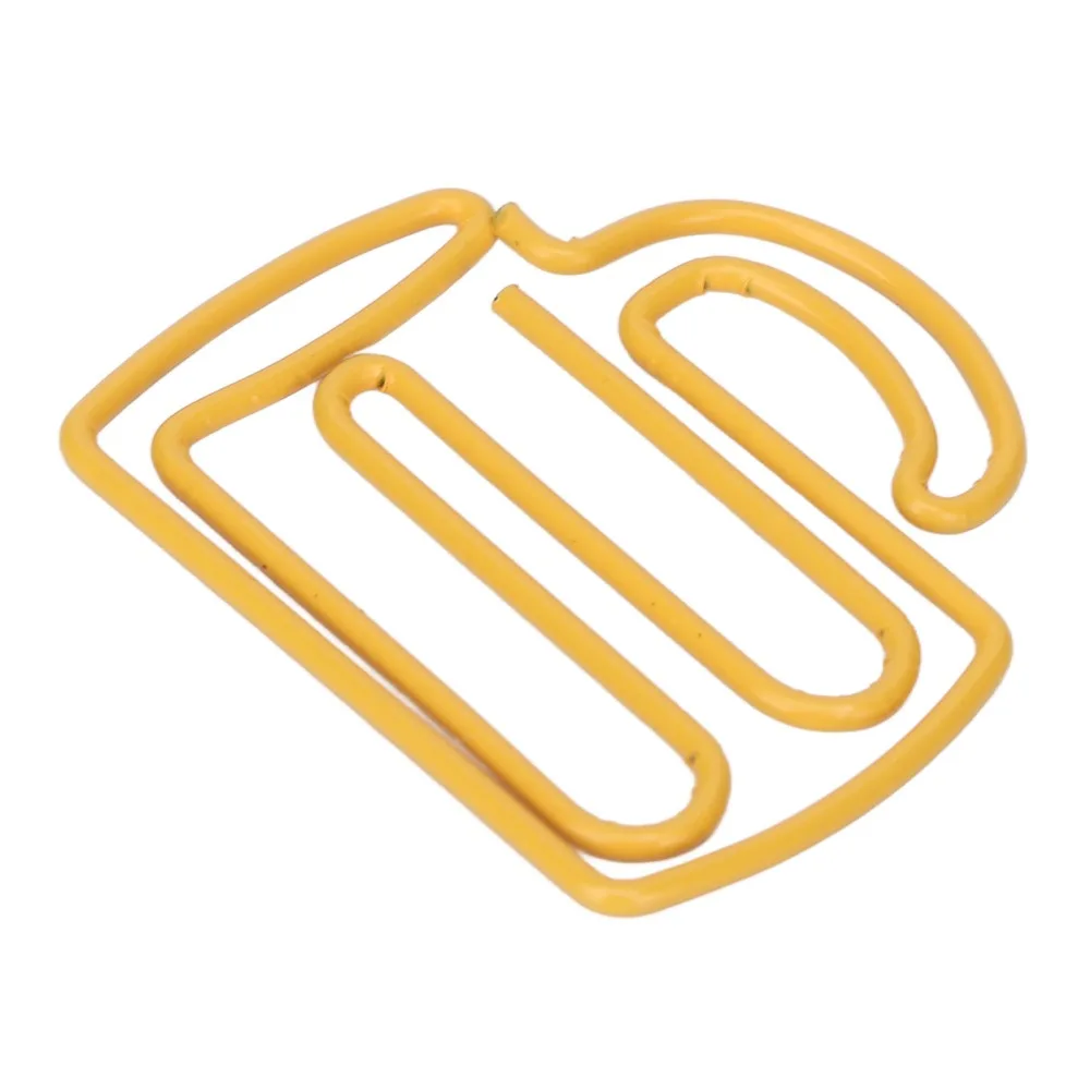 

100Pcs Yellow Cute Paper Clips Plastic-coated Metal 27*24mm Paper Clips Lightweight Small Size Office Clips Office Supplies