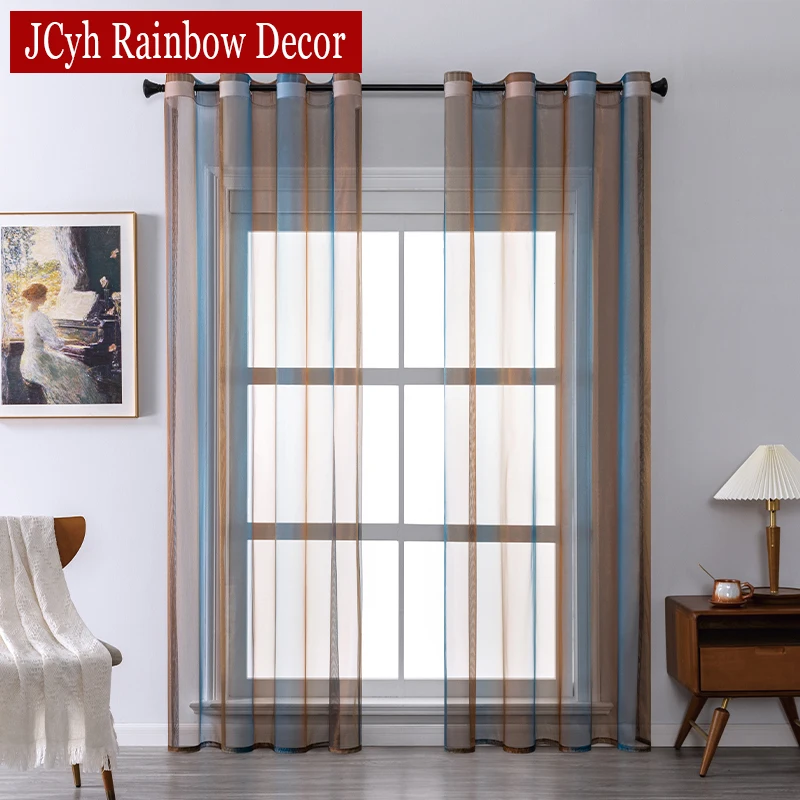 Luxury Sheer Tulle Curtains For Living Room Hall Window Curtain For Bedroom Voile Kitchen Door Curtains Modern Home Decor Drapes