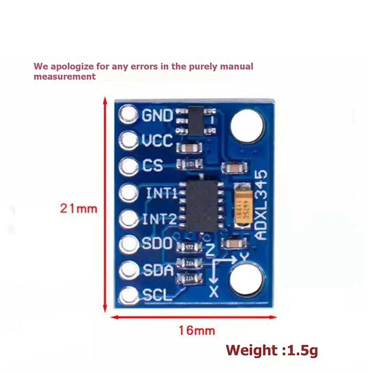 A48U -291 ADXL345 Digital Three- Acceleration of Tilt Sensor Module IIC/SPI Accelerometer Breakout Board