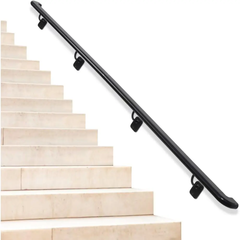 

Handrail Black Indoor & Outdoor Steps Metal Railing for Stairs, Porches with Heavy-Duty Support (10T)