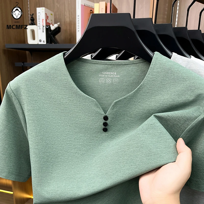 Men Breathable Henley Neck T Shirt Short Sleeve Tops For Men Daily Wear Work Outfits And Casual Fashion Style image 3