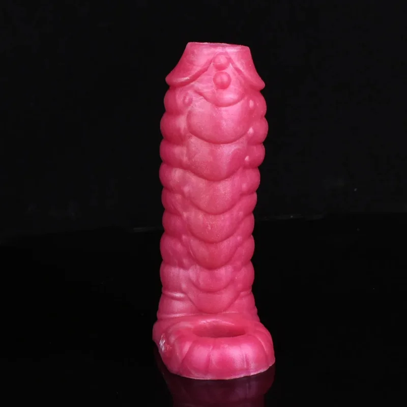 Male Masturbator FAAK Fantasy Ribbed Dragon Penis Sleeve Soft Silicone Sex Toys Sheath Stretchable Cock Enlargement Hollow 