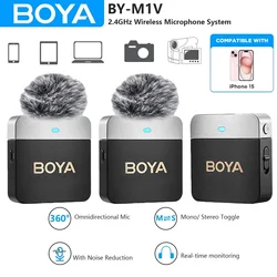 BOYA BY-M1V беспроводной петличный петличный микрофон для iPhone Android DSLR камеры смартфон Youtube запись прямая трансляция видеоблог