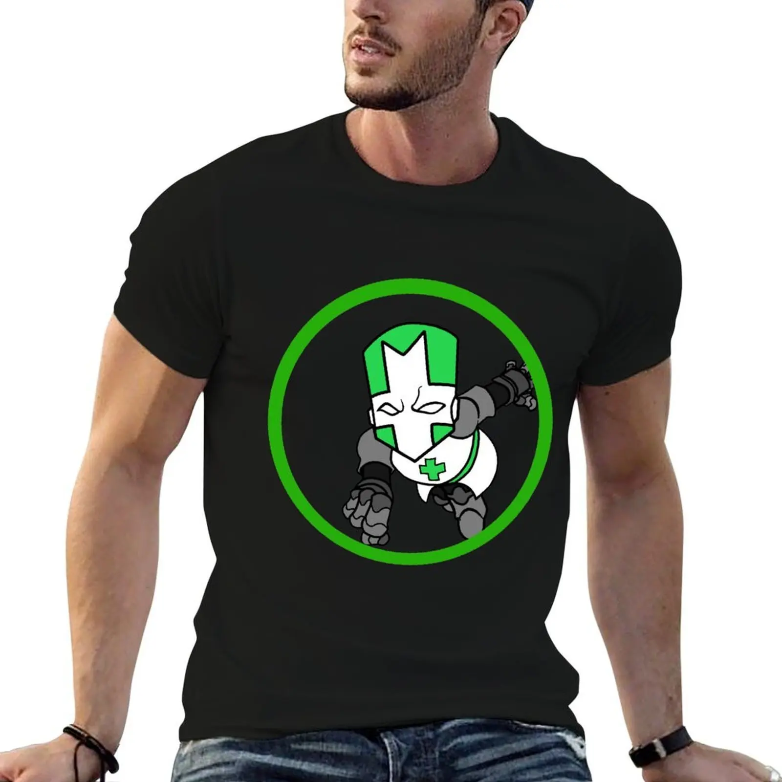 

Green Knight of Castle Crasher T-Shirt t shirts for man cotton funny cotton t shirt pack T-Shirt