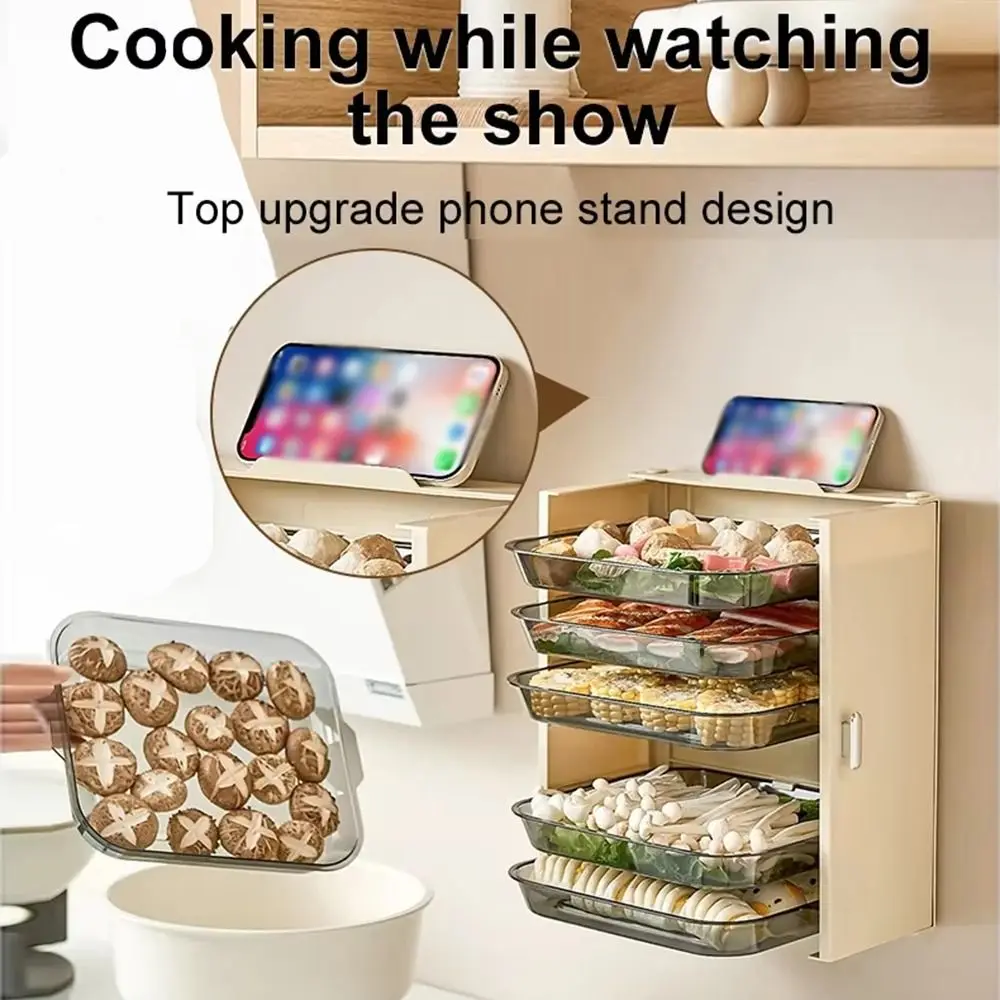 

Creative Kitchen Dish Storage Holder 3/6 Tiers Foldable Dish Preparation Rack Space-saving Stackable Kitchen Organizer Shelf