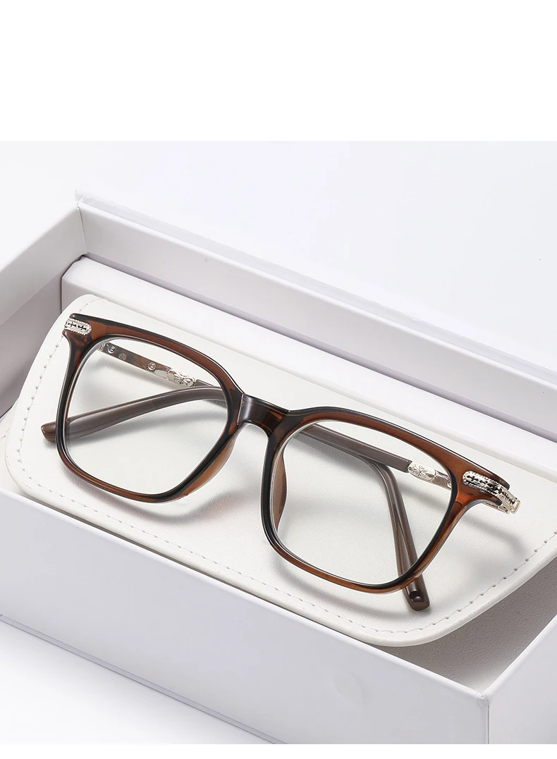 Photochrome Sonnenbrille mit schwarzem Rahmen, europäische und amerikanische Schildpattfarbe, Anti-Blaulicht-Myopie-Brille 6160 – Detail 9