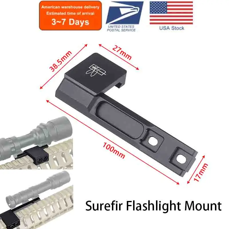 US Warehouse Weapon Light Offset Mount for Surefire M300 M600 M300A M600C Flashlight fit 20mm Picatinny Rail HK416